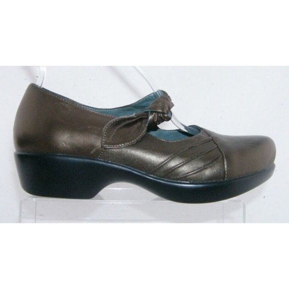Dansko Ainsley bronze leather knot hook and loop mary jane clogs 8.5 EU 39 - Picture 6 of 11